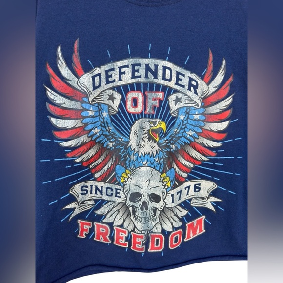 Men’s Patriotic Fourth Of July American Cropped Muscle Tank Top size 2XL Eagle - Picture 2 of 5